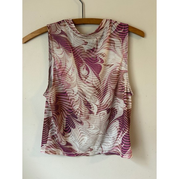 Vintage Y2K Forever 21 Women's Mesh Swirl Tank Size M Indie Sleeze Streetwear - Picture 5 of 7